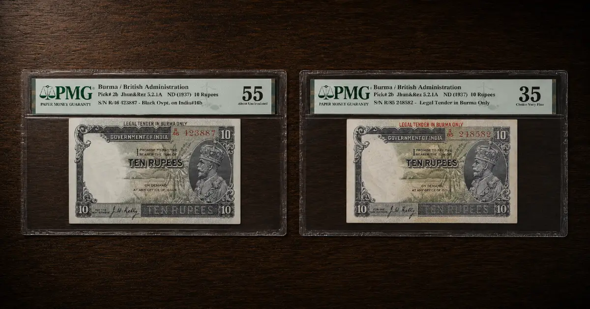 PMG graded banknote comparison guide