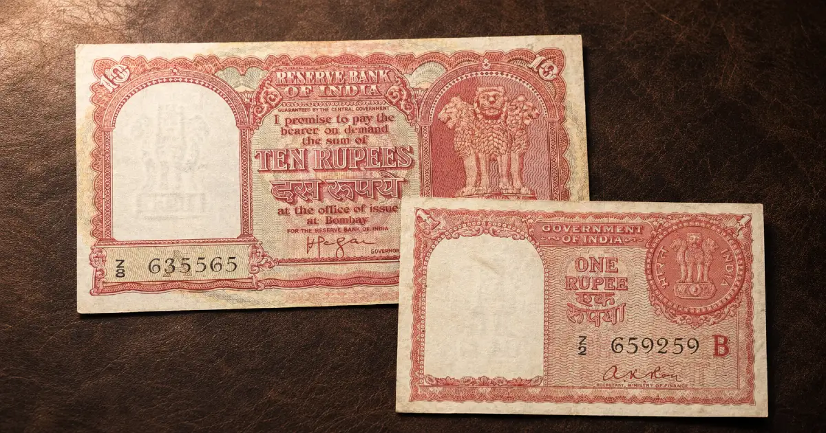 Vintage Gulf Rupee banknote