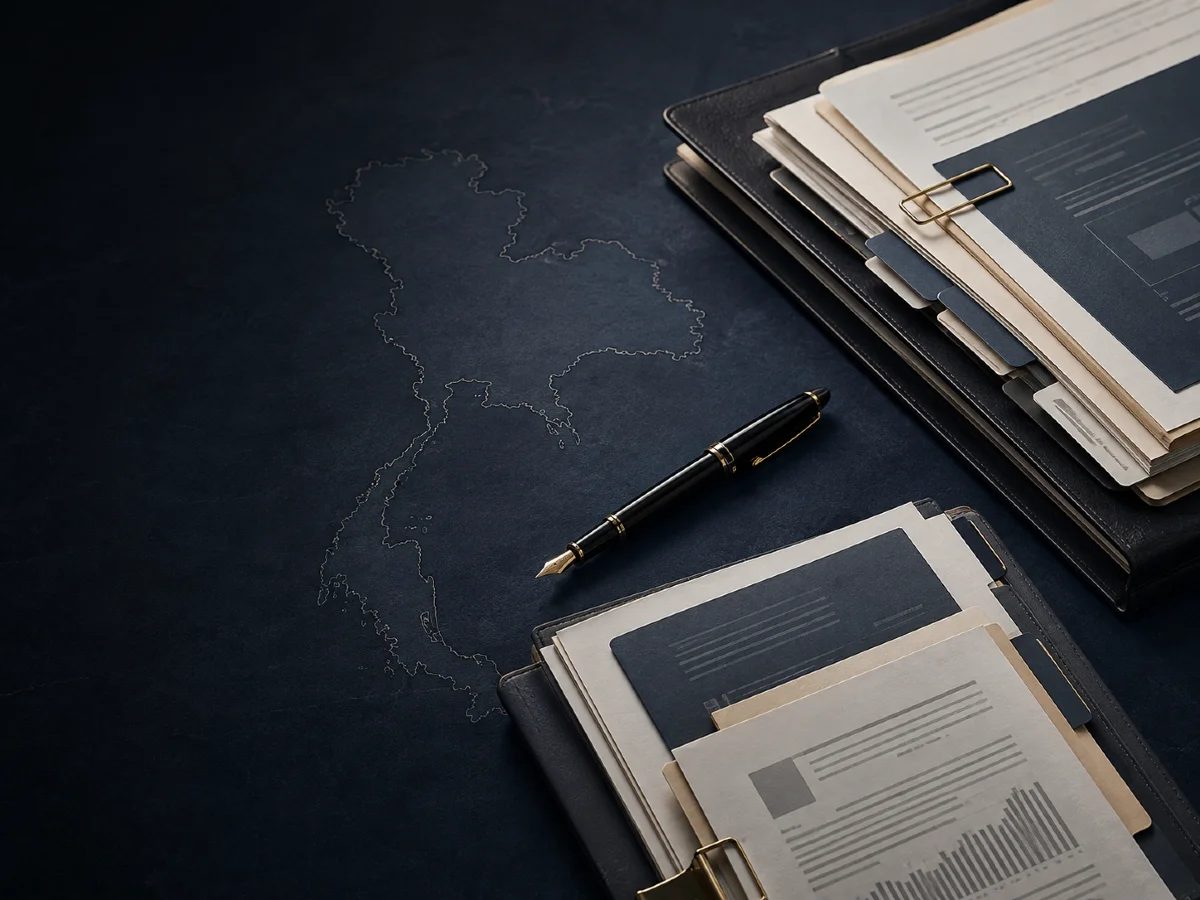 Opposing case files and legal documents representing arbitration and litigation in Thailand